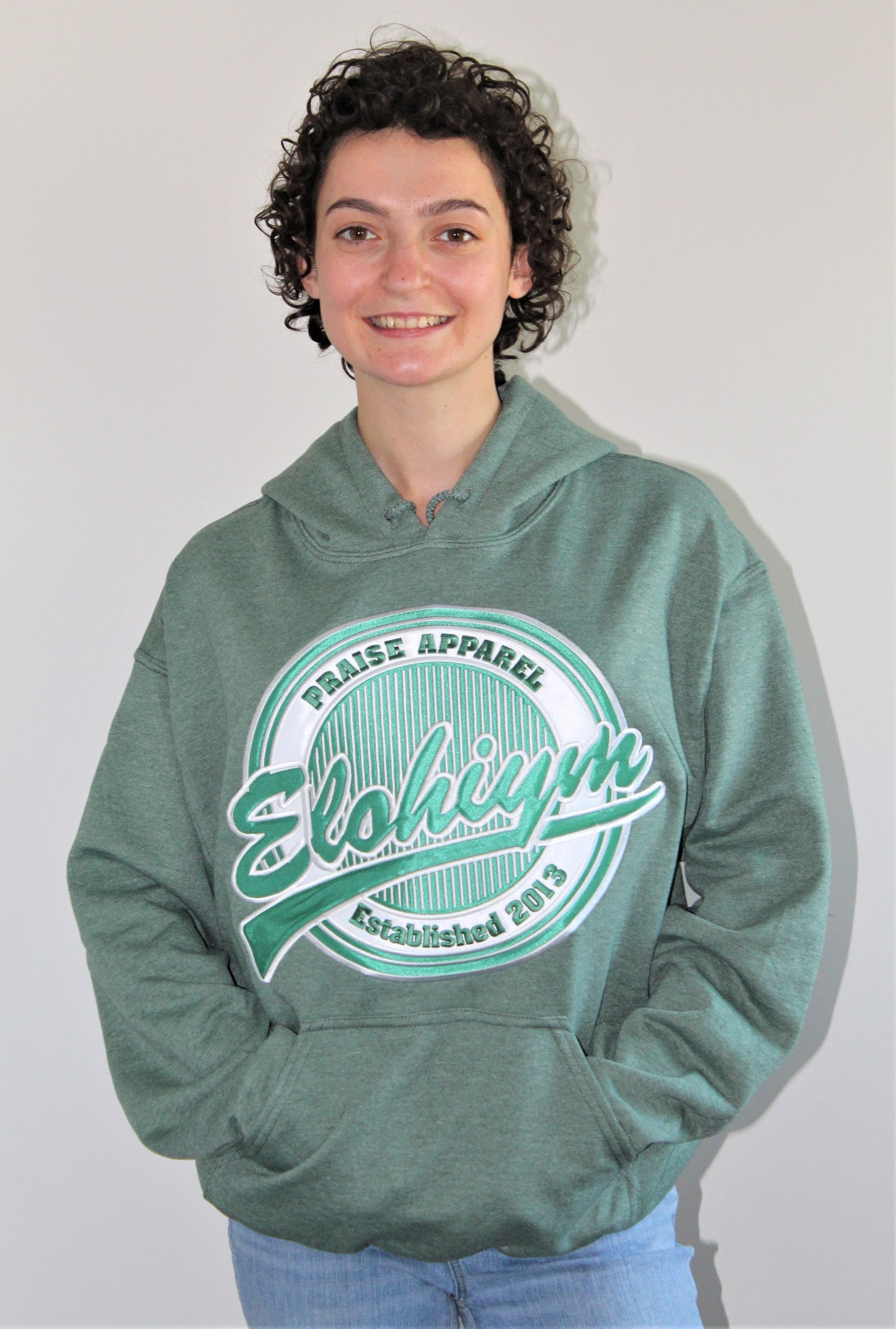 Applique (Embroidered) Pullover Hoodie--Heather