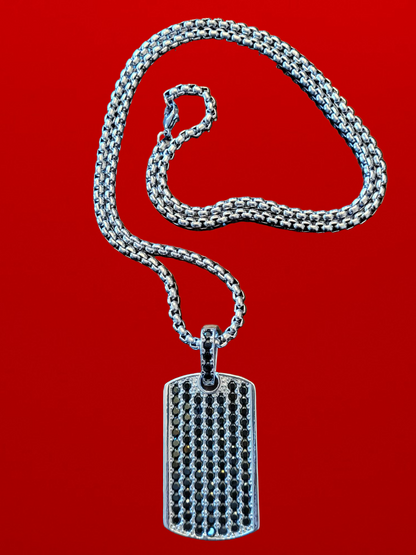 Silver God Tag Necklace
